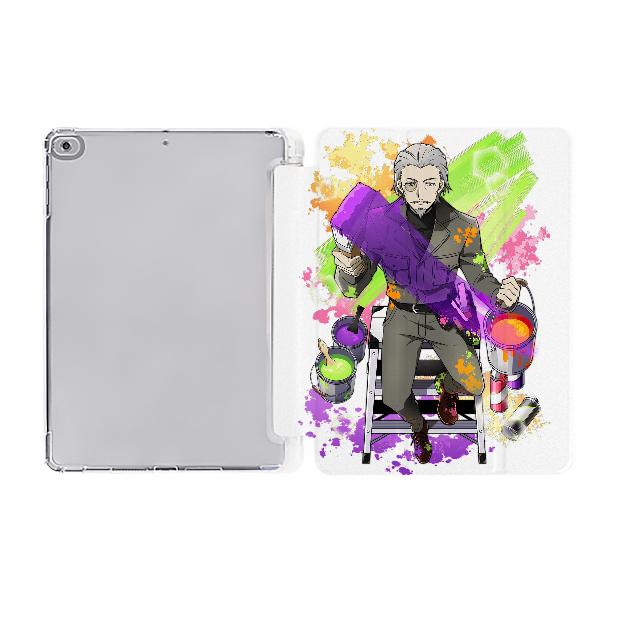 （画像用） 文豪ストレイドッグス Bungo Stray Dogs IPad ケース ペン収納付き 三つ折りスタンド PUレザー×シリコン 対応機種9.5/10.5/10.9インチ
